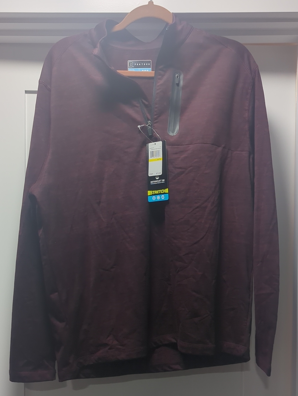 PGA Tour Men’s Burgundy Zip-Up Pullover